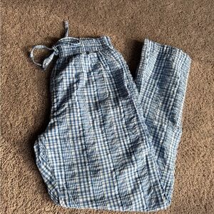 Vintage cottagecore blue and white gingham casual pants